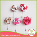 cheap ribbon rose flower for wedding in bulk brooch